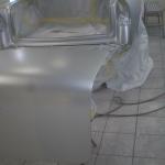 56 Chevy in paint booth
